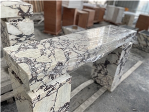 Bvlgari Viola Marble Table Rectangle Round Luxury Showroom