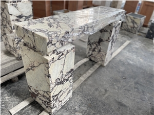 Bvlgari Viola Marble Table Rectangle Round Luxury Showroom