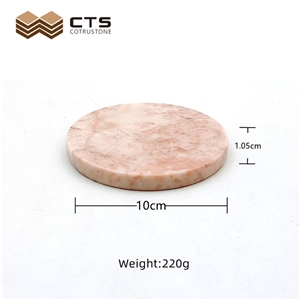 Pink Marble Coaster Customized For Coffee Shop Teacup Plates