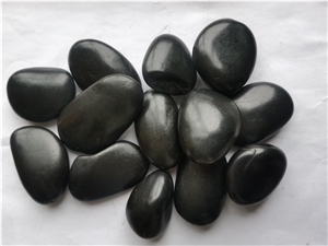 High Polished Natural Black River Pebble 1-2Cm Garden