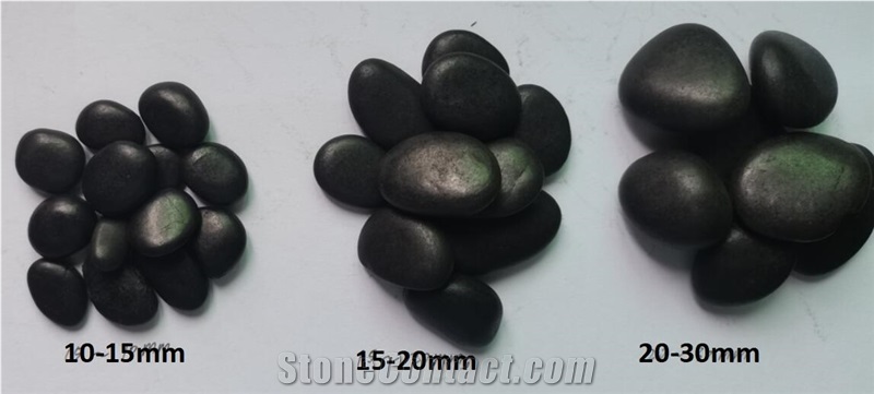Natural Black Polished River Pebbles For Garden Decoration