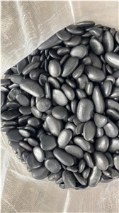 Natural Black Polished River Pebbles For Garden Decoration
