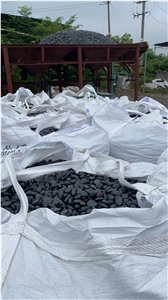 Natural Black Polished River Pebbles For Garden Decoration