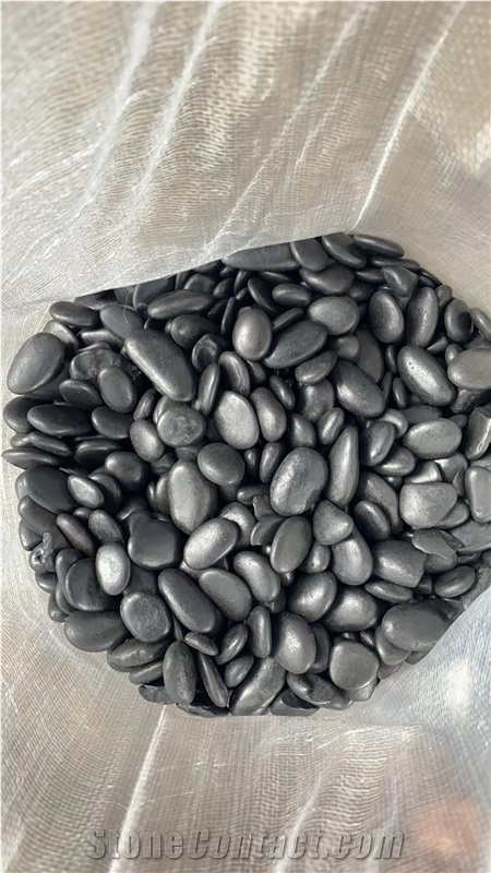 Natural Black Polished River Pebbles For Garden Decoration