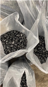 Natural Black Polished River Pebbles For Garden Decoration