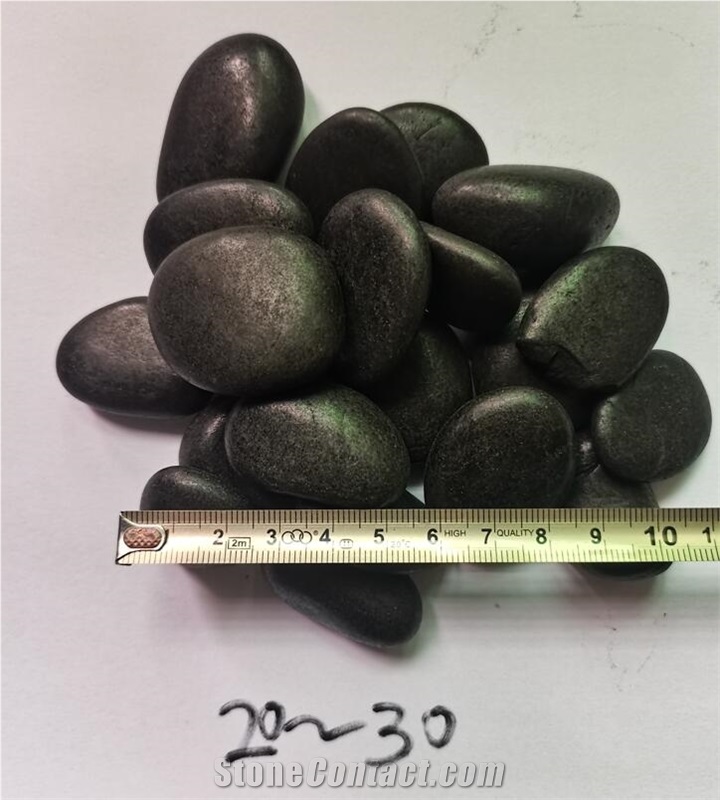 Natural Black Water Polished River Pebbles For Garden