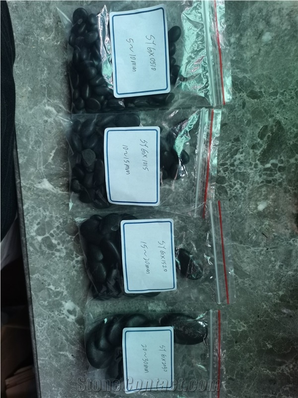 Natural Black Water Polished River Pebbles For Garden