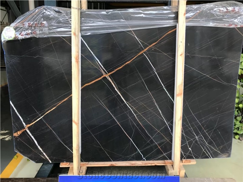 Nero St Laurent Gold Black Marble Polished Slab