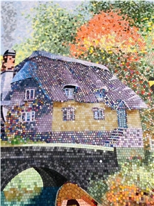 Ceramic Glass Stone Mosaic Pattern Art Works, Glass Mosaic Picture
