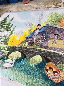 Ceramic Glass Stone Mosaic Pattern Art Works, Glass Mosaic Picture