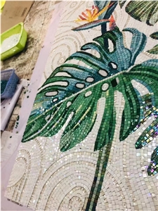 Ceramic Glass Stone Mosaic Pattern Art Works, Glass Mosaic Picture