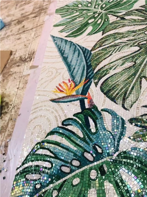 Ceramic Glass Stone Mosaic Pattern Art Works, Glass Mosaic Picture