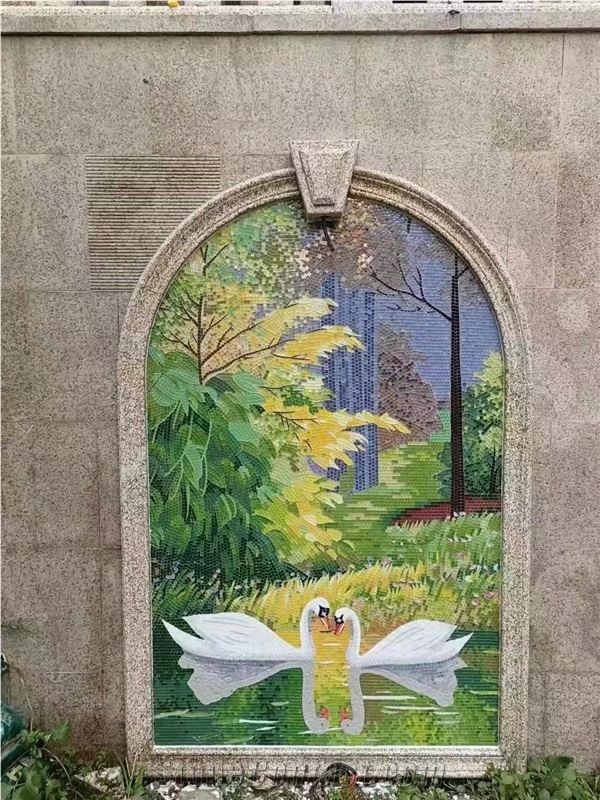 Color Ceramic Glass Shell Ceramic Stone Mosaic Tile Pattern, Glass Mosaic Picture