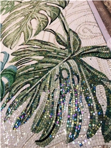 Color Ceramic Glass Shell Ceramic Stone Mosaic Tile Pattern, Glass Mosaic Picture