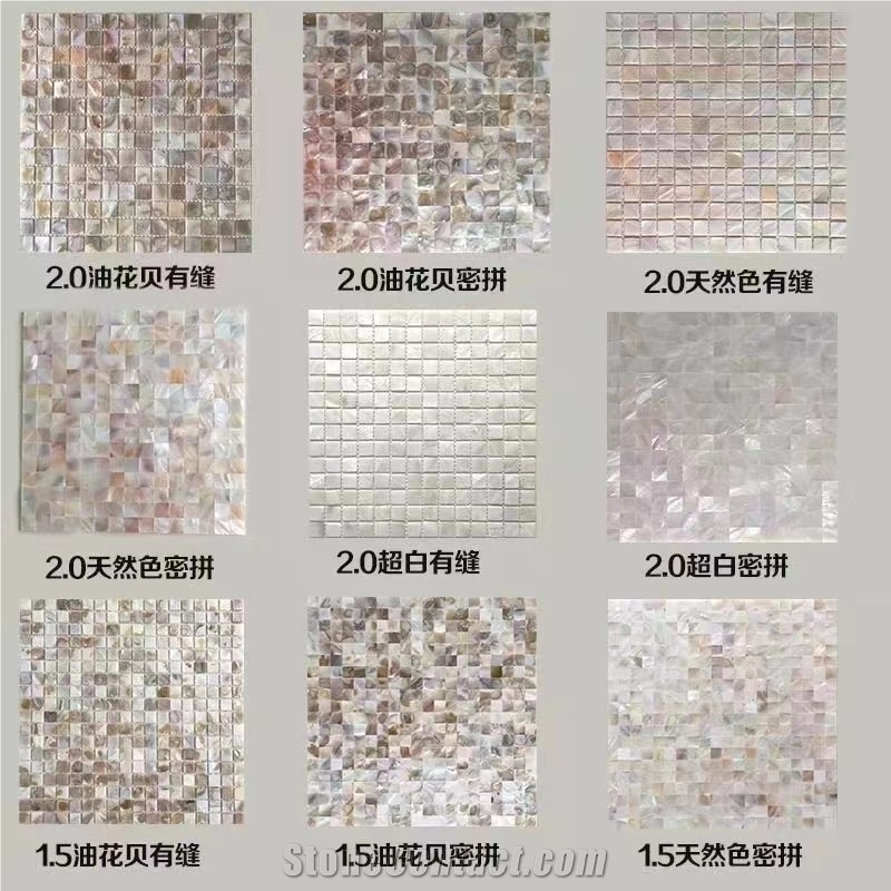 Mother Of Pearl Shell Mosaic Pattern Tile Nature