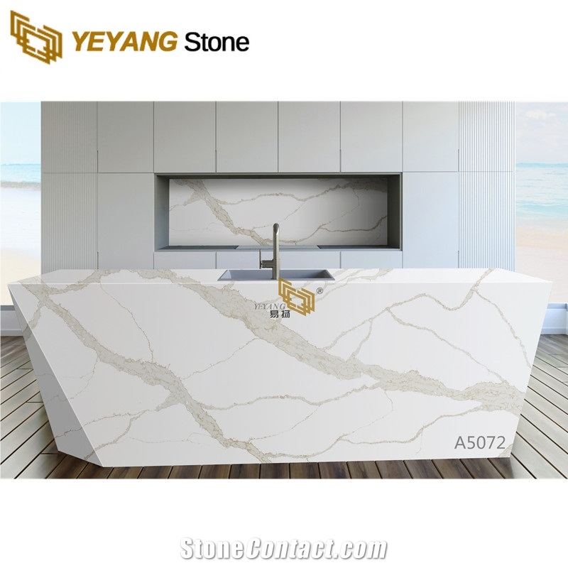 Calacatta Gold Vein Quartz Countertop Manufacturers A5072