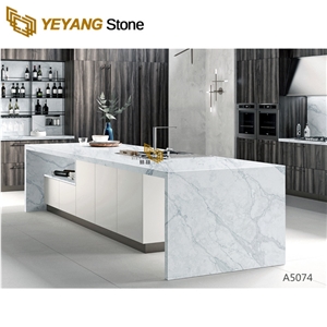 Large White Quartz Kitchen Island Countertop A5074