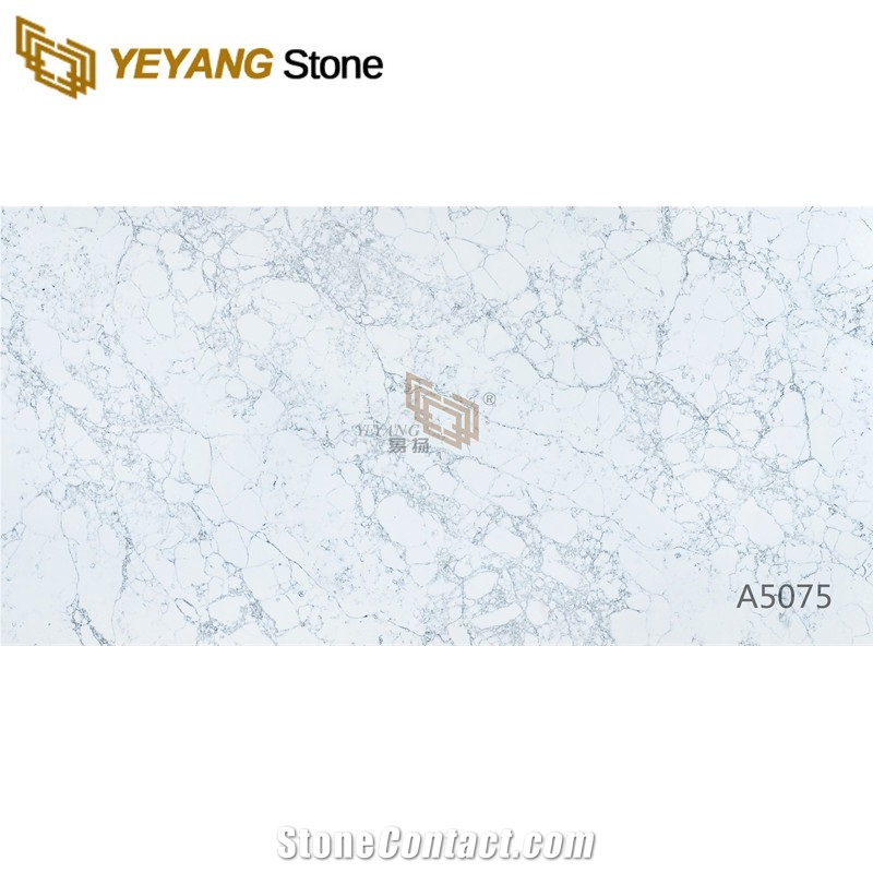 White Marble Effect Quartz Worktop Kitchen A5075
