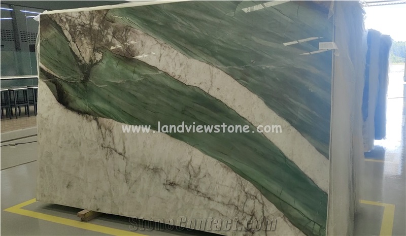 Backlit Botanic Wave Quartzite Wall Slabs Design