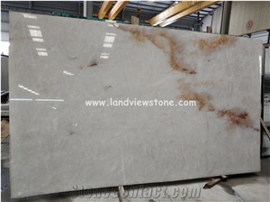 Exotic Ice White Cristallo Quartzite Slabs For Kitchen