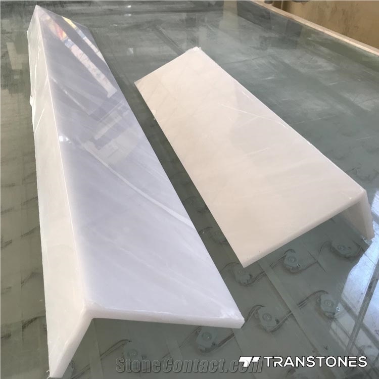 Book-Match Artificial Marble Stone Translucent Resin Panel Artificial Stone Commercial Counters