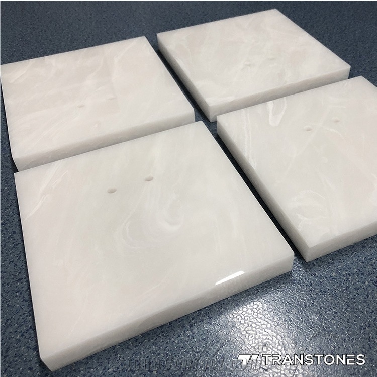 Book-Match Artificial Marble Stone Translucent Resin Panel Artificial Stone Commercial Counters