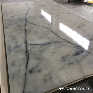 Translucent Grey Alabaster Resin Stone Artificial Tiles