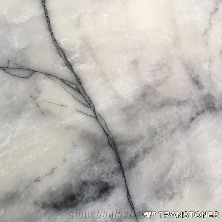 Translucent Grey Alabaster Resin Stone Artificial Tiles
