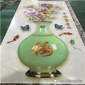 Translucent White Alabaster Decorative Artificial Stone