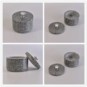 STS Black & White Terrazzo Storage Jar, Candle Jar With Lids STS Black & White Terrazzo Storage Jar, Candle Jar With Lids