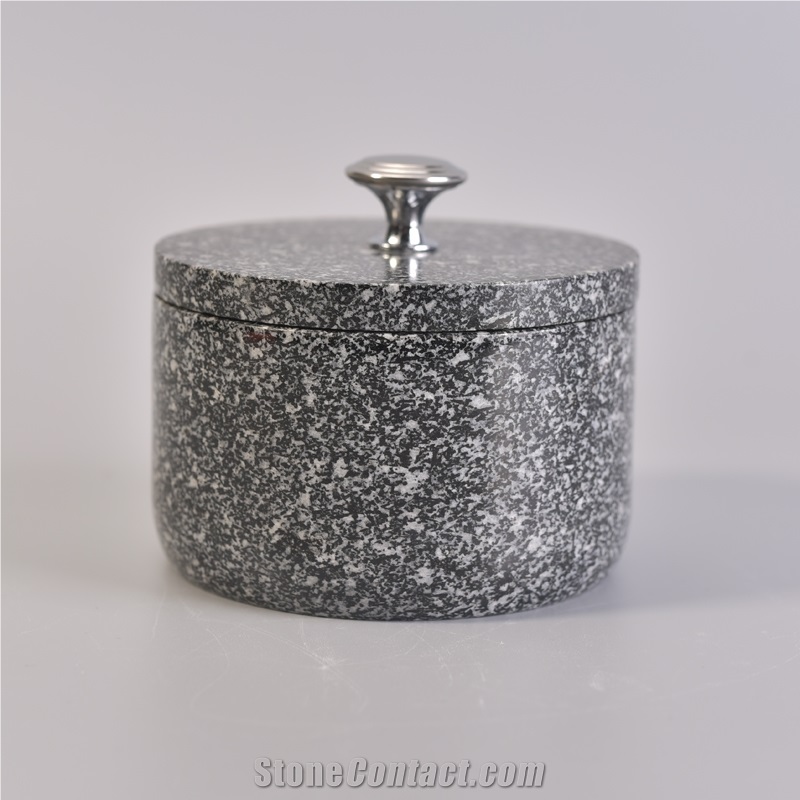 STS Black & White Terrazzo Storage Jar, Candle Jar With Lids