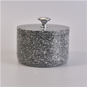 STS Black & White Terrazzo Storage Jar, Candle Jar With Lids