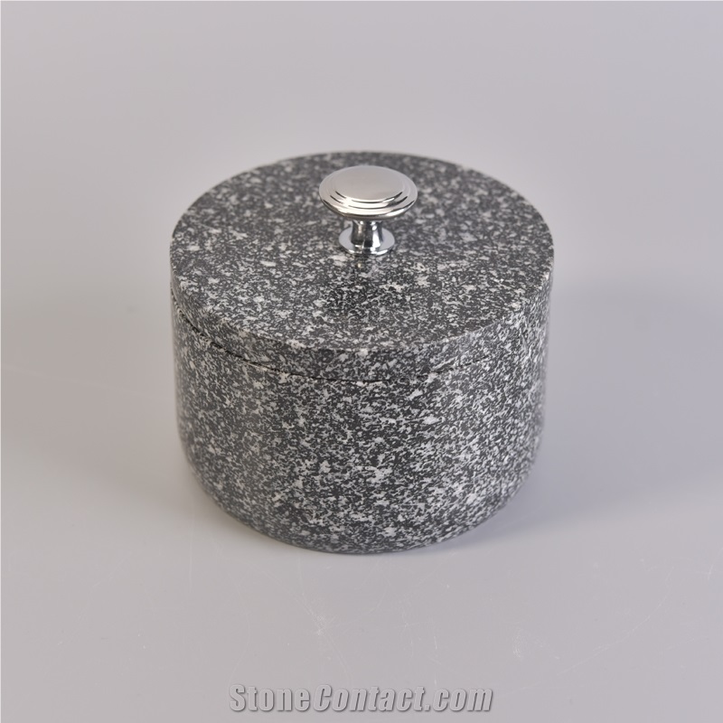 STS Black & White Terrazzo Storage Jar, Candle Jar With Lids