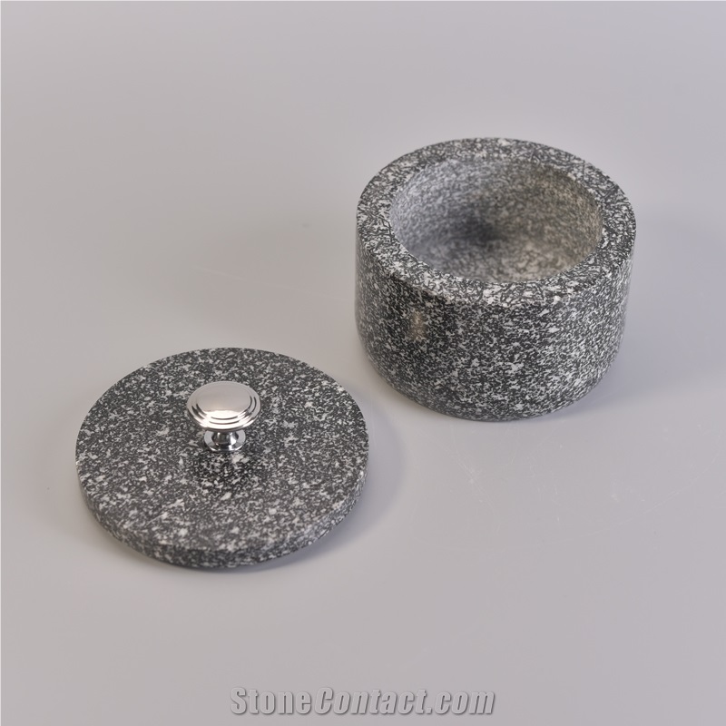 STS Black & White Terrazzo Storage Jar, Candle Jar With Lids