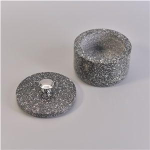 STS Black & White Terrazzo Storage Jar, Candle Jar With Lids
