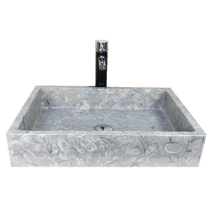Overlord Flowers Marble Rectangular Marble Sink
