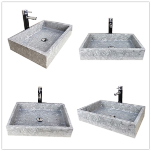 Overlord Flowers Marble Rectangular Marble Sink