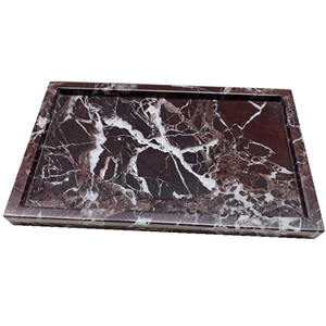 Rectanger Rosso Levanto Marble Tray