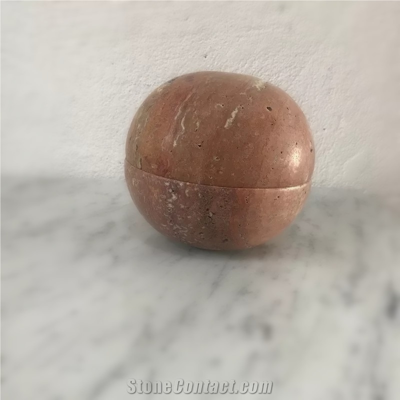 Red Travertine Sphere Incense Holder Sphere Incense Burner