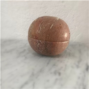 Red Travertine Sphere Incense Holder Sphere Incense Burner