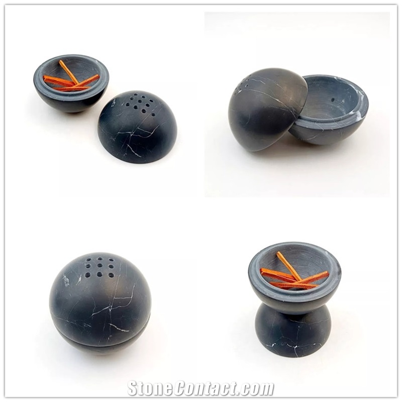 Red Travertine Sphere Incense Holder Sphere Incense Burner