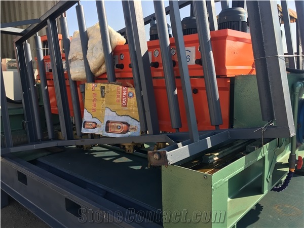 Fully Automatic 4 Heads Litchi Surface Bush Hammer Stone Machine
