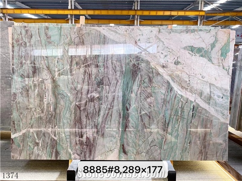 Brazil Green Botanic Bordeaux Quartzite Slab Tile In China
