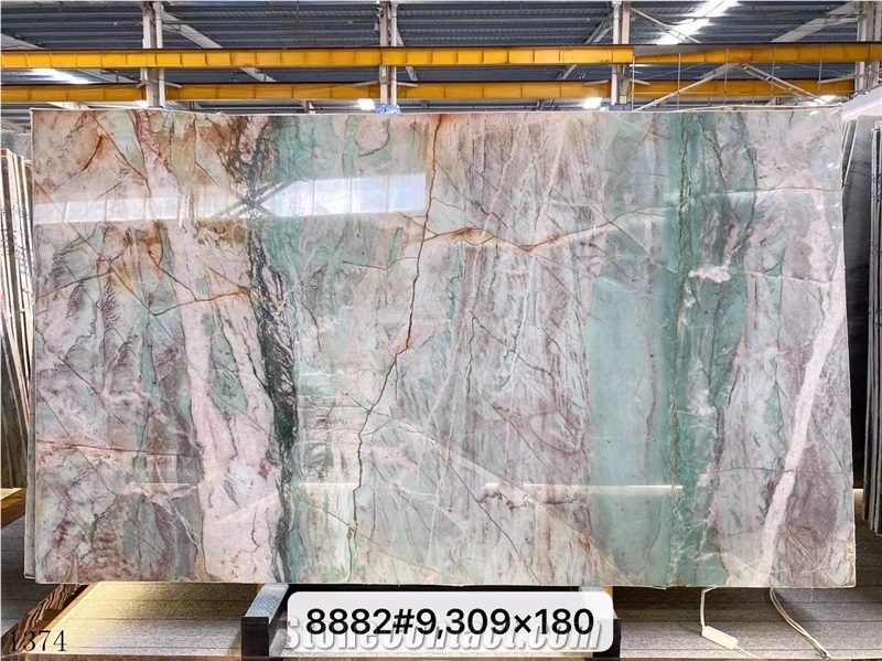 Brazil Green Botanic Bordeaux Quartzite Slab Tile In China