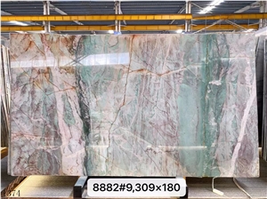 Brazil Green Botanic Bordeaux Quartzite Slab Tile In China