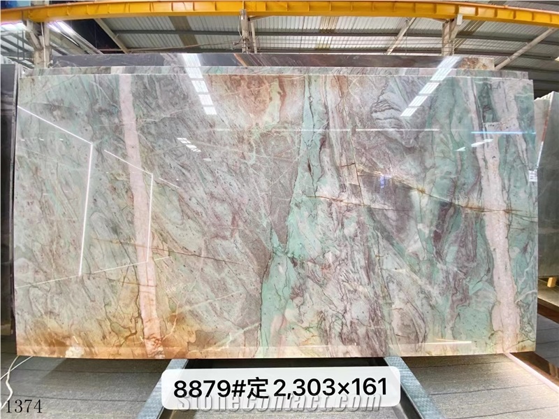 Brazil Green Botanic Bordeaux Quartzite Slab Tile In China