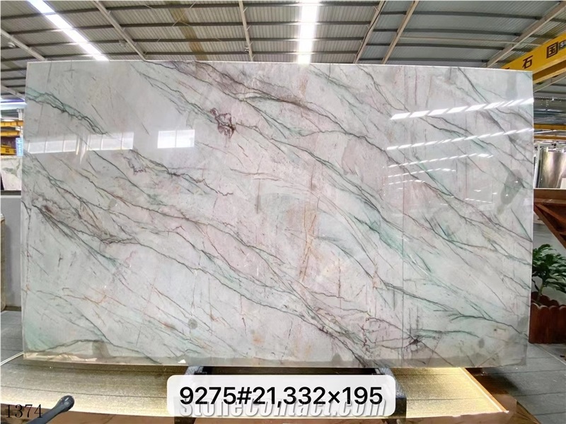 Brazil Green Botanic Bordeaux Quartzite Slab Tile In China