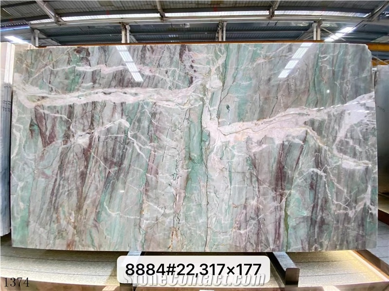 Brazil Green Botanic Bordeaux Quartzite Slab Tile In China