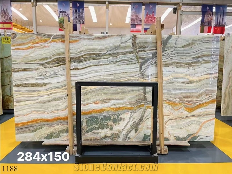 Iran Rainbow Onyx Multicolor Persian Slab In China Market