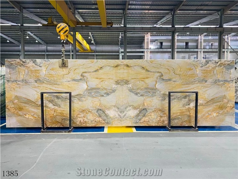 Jacaranda Oro Giallo Gold Quartzite Slab In China Market